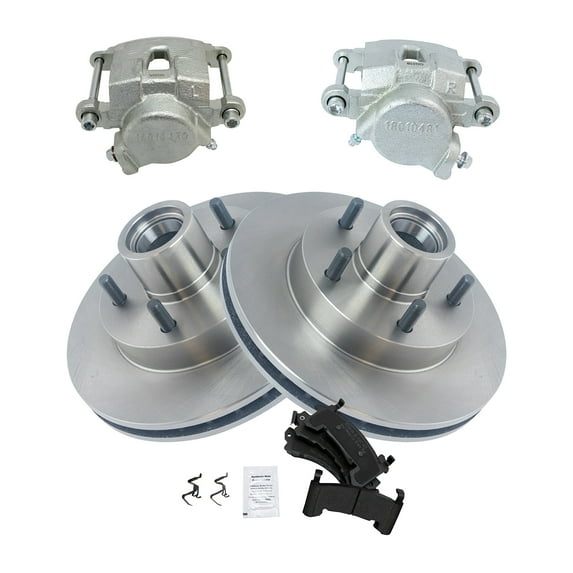 TRQ Front Semi-Met Brake Pad Rotor & Caliper Kit Fits Select Blazer S10 Truck Jimmy S-15