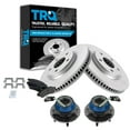 thumbnail image 1 of TRQ Front Semi Metallic Brake Pad Coated Rotor & Hub Kit Fits Select Chevy Pontiac Buick, 1 of 6