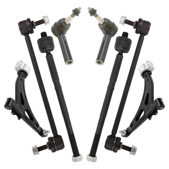 TRQ Front Steering & Suspension Kit Control Arm with Ball Joint Sway Bar Stabilizer Link Tie Rod Fits 2014-2019 Chevrolet Impala