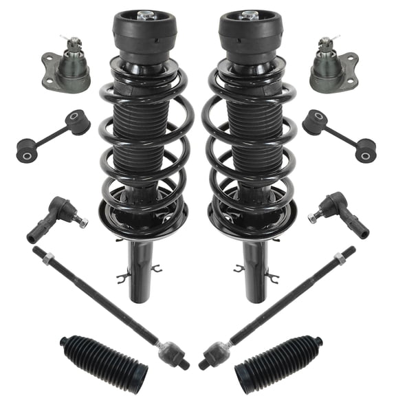 TRQ Front Strut Spring Assemblies Sway Links Tie Rods Ball Joints Rack Boots Kit PSA59611
