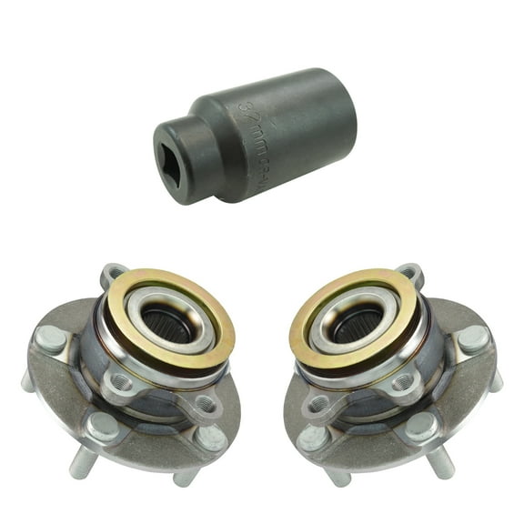 TRQ Front Wheel Bearing Hub Assembly Pair w/ 32mm Socket for Sentra Rogue BHA85001 Fits select: 2008-2013 NISSAN ROGUE, 2014-2015 NISSAN ROGUE SELECT