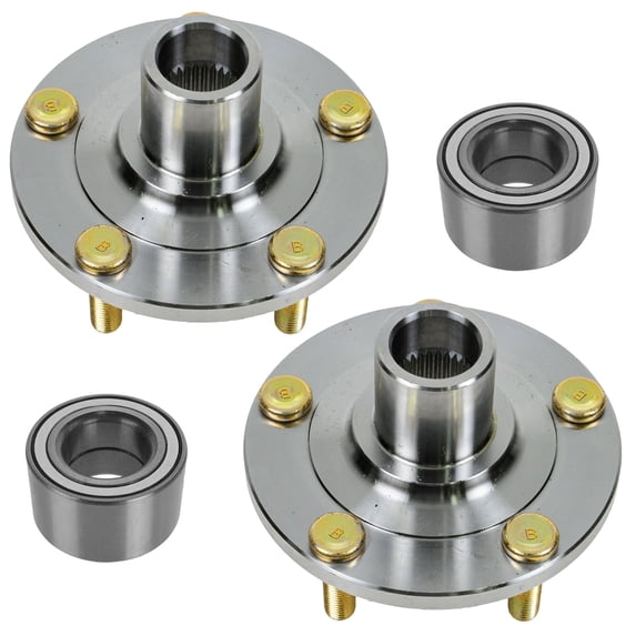 TRQ Front Wheel Hub & Bearing Driver & Passenger Side Kit Set for Mazda 3 Mazda3 BHA54560