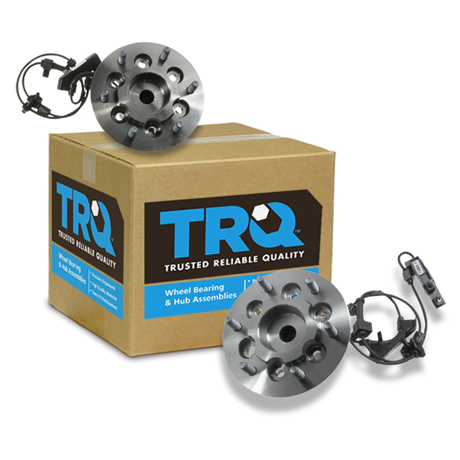 TRQ Front Wheel Hubs & Bearings Pair W/ 36mm Socket – For Chevy GMC Truck 4X4