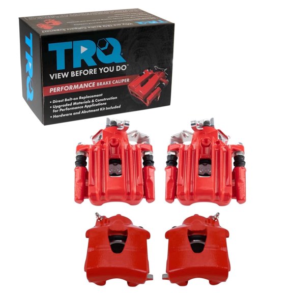 TRQ Front and Rear Brake Caliper Set Brackets Coated Fits 1999-2005 Volkswagen Jetta