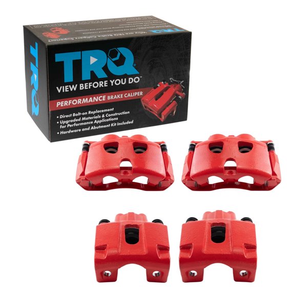 TRQ Front and Rear Brake Caliper Set Brackets Coated Fits 2010-2011 Ford F 150