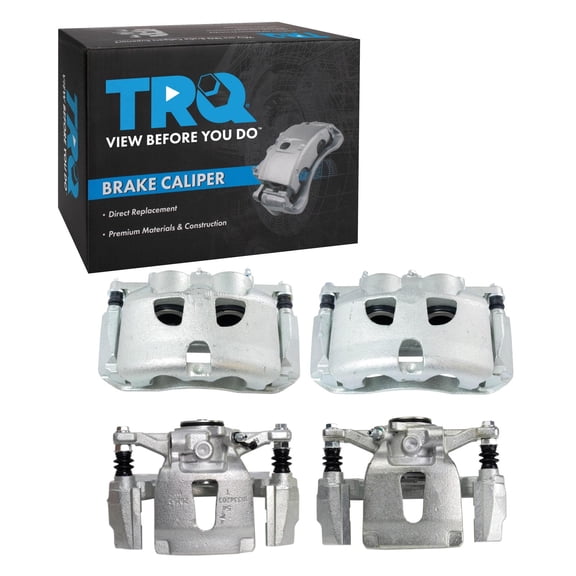 TRQ Front and Rear Brake Caliper Set Zinc Coated Brackets Fits 2015-2018 Ford F 150