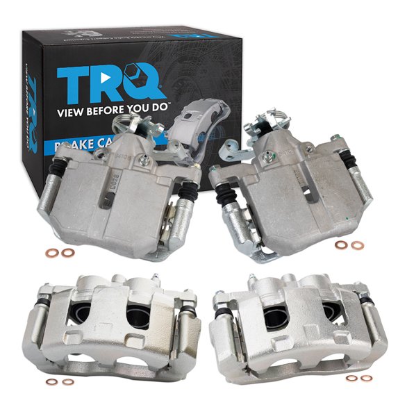 TRQ Front and Rear Brake Caliper Set Zinc Coated Brackets Hardware Fits 2006-2011 Buick Lucerne 2006-2011 Cadillac DTS