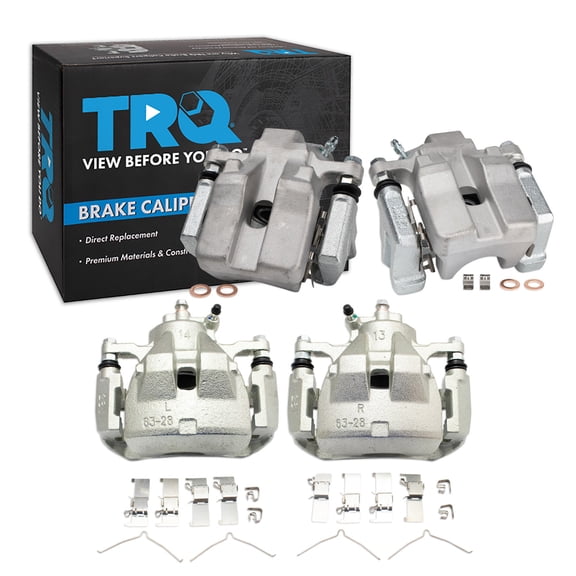 TRQ Front and Rear Brake Caliper Set Zinc Coated Brackets Hardware Fits 2012 Toyota Avalon