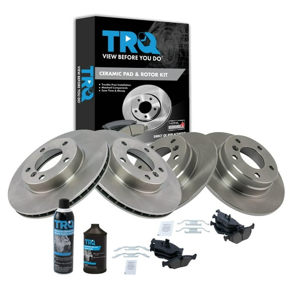 TRQ Front and Rear Brake Pad & Rotor Kit BKA36495 Fits Select 1998-1999 BMW 323i , 1998-1998 BMW 328i
