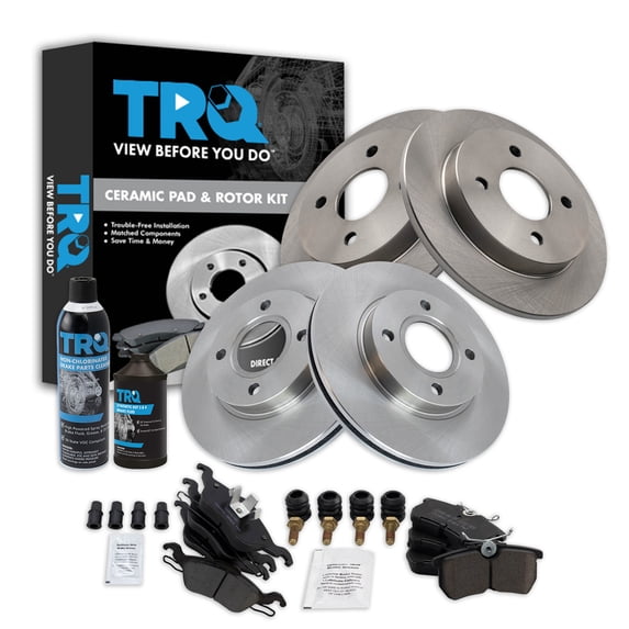 TRQ Front and Rear Brake Pad & Rotor Kit BKA36501 Fits Select 2001-2004 Ford Focus