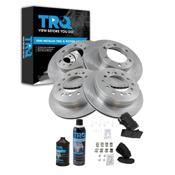 TRQ Front and Rear Brake Pad & Rotor Kit BKA44369 Fits Select 2003-2009 Toyota 4Runner , 2007-2009 Toyota FJ Cruiser