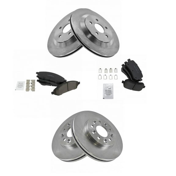 TRQ Front and Rear Brake Pad & Rotor Kit Brake Pads Brake Rotor Ceramic Fits Select 2004-2007 Ford Freestar Mercury Monterey