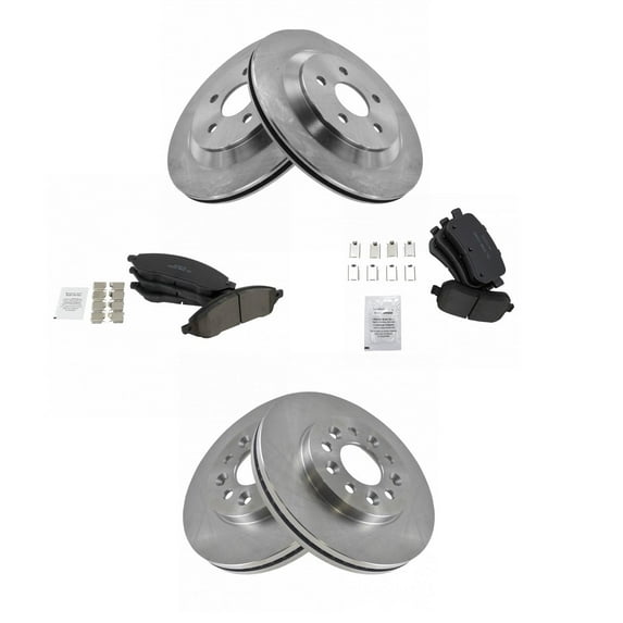 TRQ Front and Rear Brake Pad & Rotor Kit Brake Pads Brake Rotor Ceramic Fits Select 2004-2007 Ford Freestar Mercury Monterey