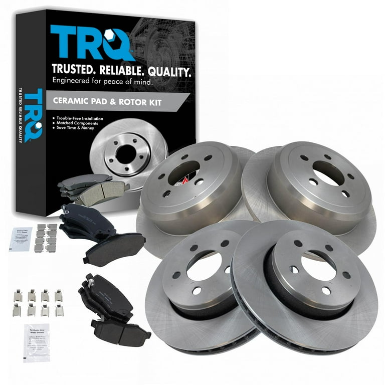 Power Sport Front & Rear Brake Kit - Drilled & Slotted Rotors With Ceramic Pads For Dodge Nitro/Jeep Liberty