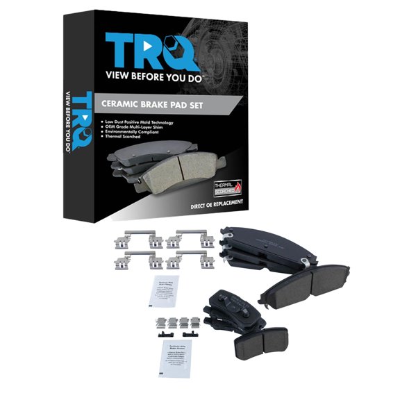 TRQ Front and Rear Brake Pad Set Ceramic Fits 2013-2014 Chrysler 200 2013-2014 Dodge Avenger 2008-2009 Caliber