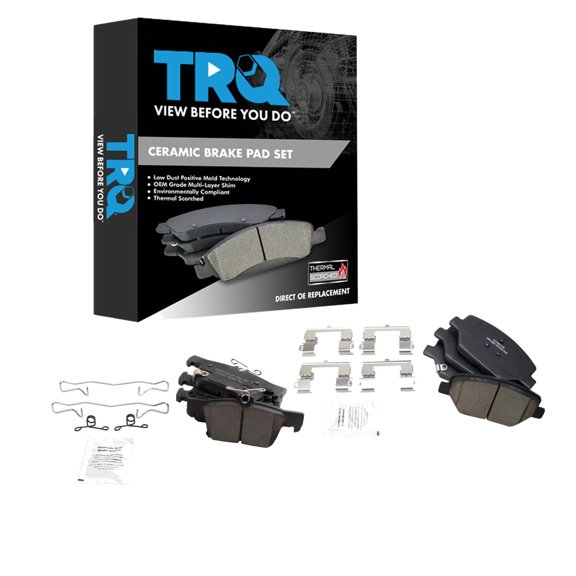TRQ Front and Rear Brake Pad Set Ceramic Fits 2016-2020 Buick Envision