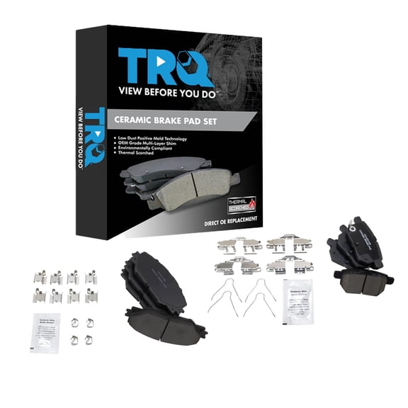 TRQ Front and Rear Brake Pad Set Ceramic Fits 2016 Scion iM 2011-2016 tC 2017-2018 Toyota Corolla iM 2009-2013 Matrix