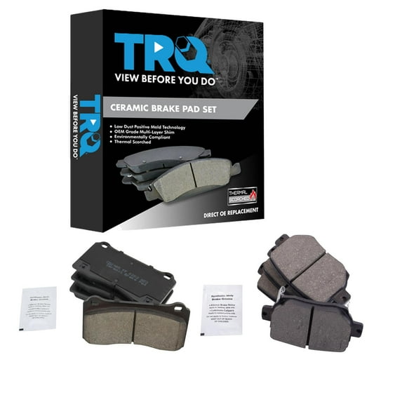TRQ Front and Rear Brake Pad Set Ceramic Fits 2018 Tesla 3