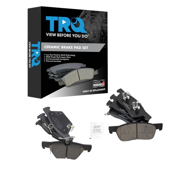 TRQ Front and Rear Brake Pad Set Ceramic Hardware Fits 2019-2021 Subaru Ascent