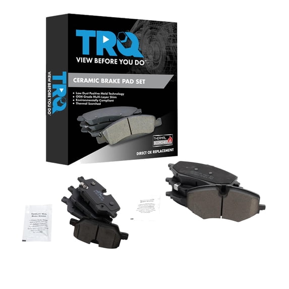 TRQ Front and Rear Brake Pad Set Ceramic Hardware Fits 2020-2021 Buick Encore GX 2021 Chevrolet Trailblazer