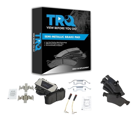 TRQ Front and Rear Brake Pad Set Semi Metallic Fits 2003-2006 Mercedes-Benz CL500 2003-2006 E500 S430 S500 SL500