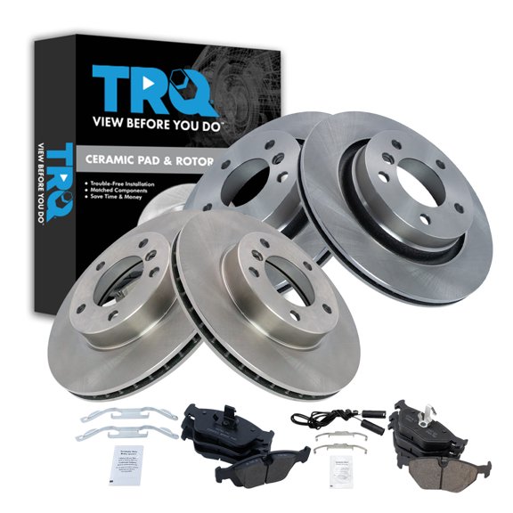 TRQ Front and Rear Brake Pad and Rotor Set Ceramic Fits 1998 BMW 328i 328is