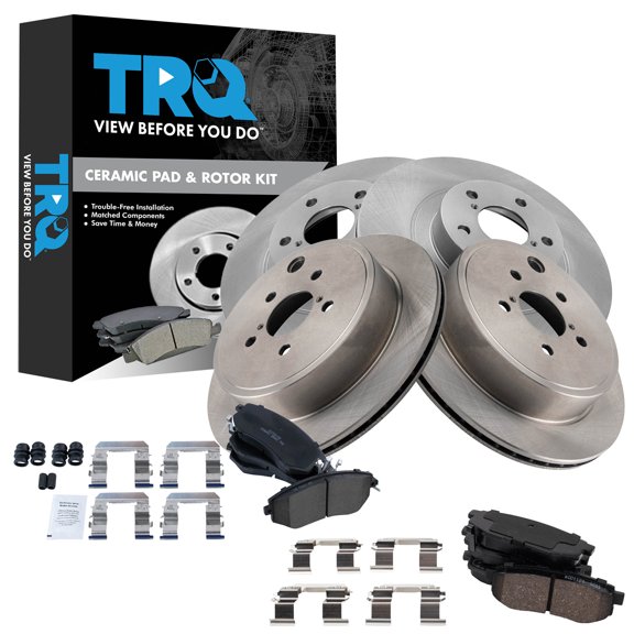 TRQ Front and Rear Brake Pad and Rotor Set Ceramic Fits 2013-2016 Scion FR-S 2013-2023 Subaru BRZ 2017-2020 Toyota 86 2022-2024 GR86
