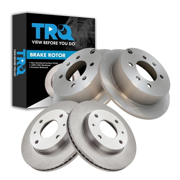TRQ Front and Rear Brake Rotor Set Fits 1999-2000 Hyundai Sonata