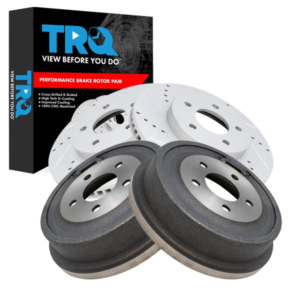 TRQ Front and Rear Brake Rotor Set G Coated Fits 2005-2006 Chevrolet Equinox 2006 Pontiac Torrent 2002-2007 Saturn Vue