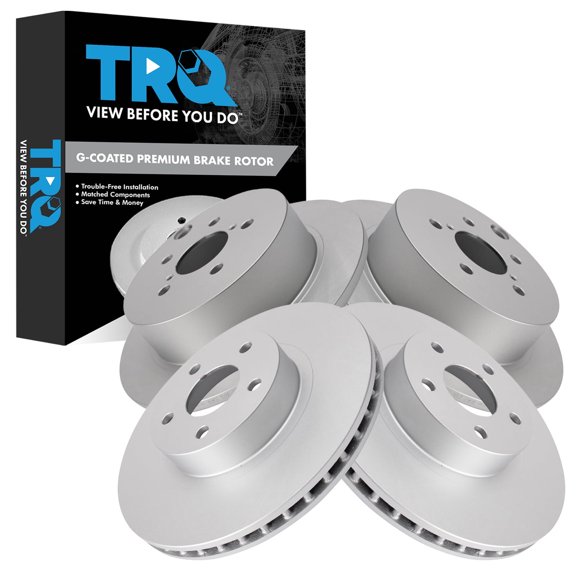 TRQ Front and Rear Brake Rotor Set G Coated Fits 2012-2016 Subaru Impreza