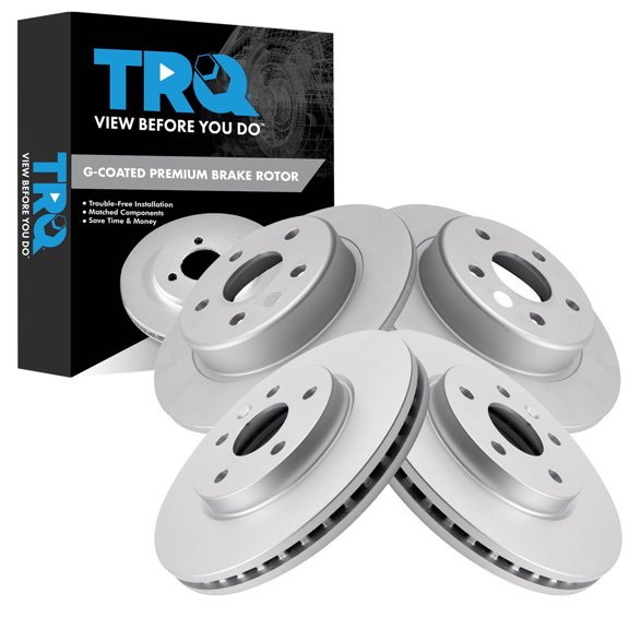 TRQ Front and Rear Brake Rotor Set G Coated Fits 2016-2019 Chevrolet Cruze Volt 2017-2023 Bolt EV 2022-2023 Bolt EUV