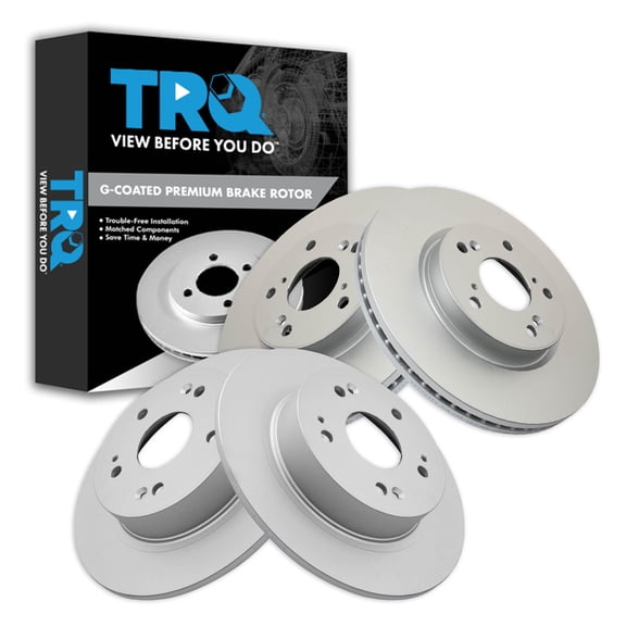 TRQ Front and Rear Brake Rotor Set G Coated Fits 2016-2022 Honda HR-V