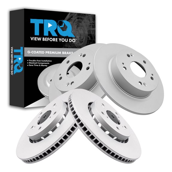 TRQ Front and Rear Brake Rotor Set G Coated Fits 2016 Acura ILX