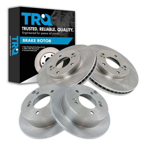 TRQ Front and Rear Brake Rotors Set Fits Select 2001 Hyundai XG300 2002-2003 XG350