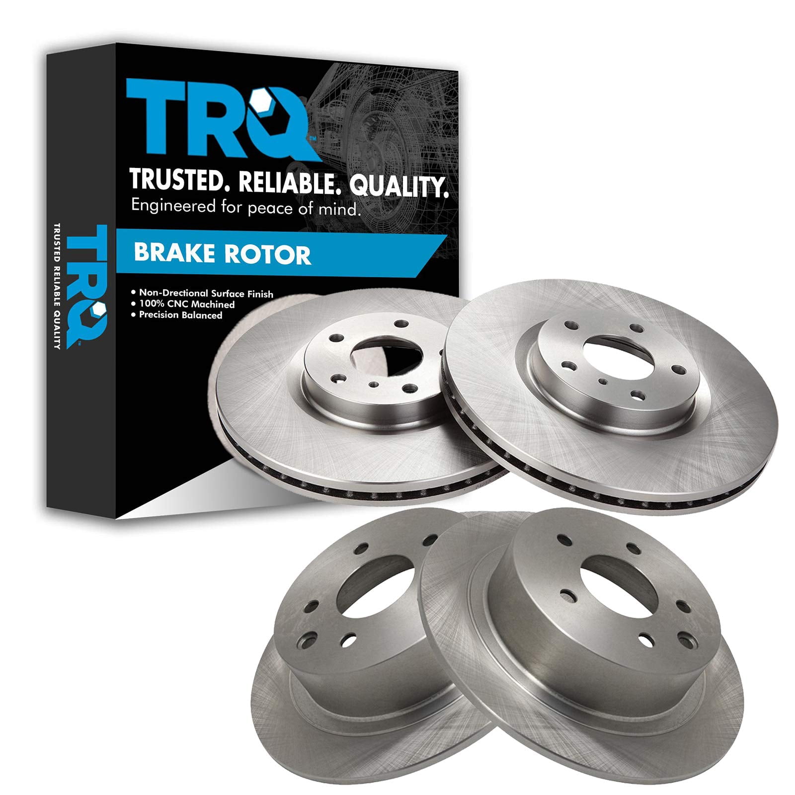 TRQ Front and Rear Brake Rotors Set Fits Select 2005-2006 Nissan Altima ...
