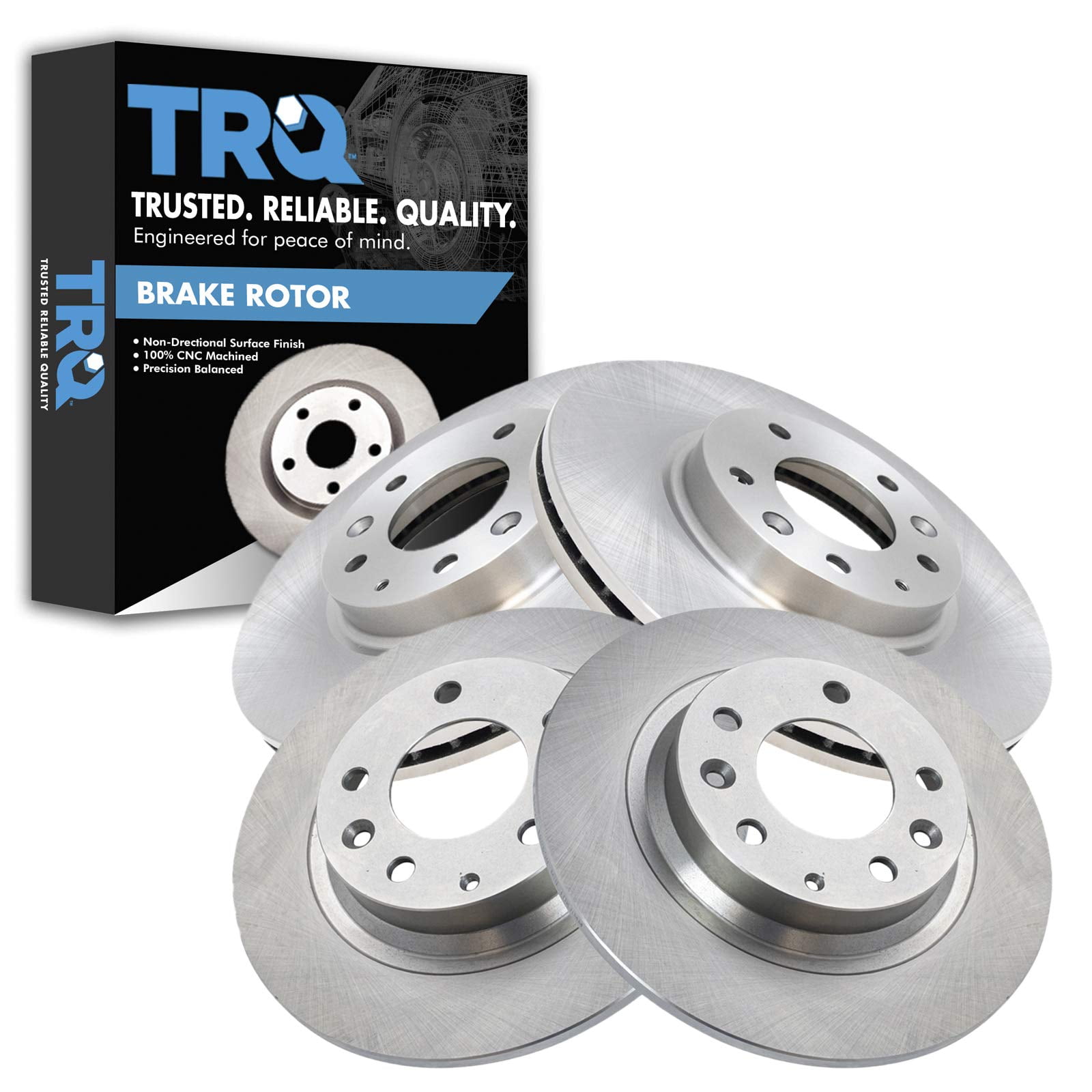 TRQ Front and Rear Brake Rotors Set Fits Select 2006-2012 Ford Fusion 2007-2012 Lincoln MKZ 2006 Zephyr 2006-2013 Mazda 6 2006-2011 Mercury Milan