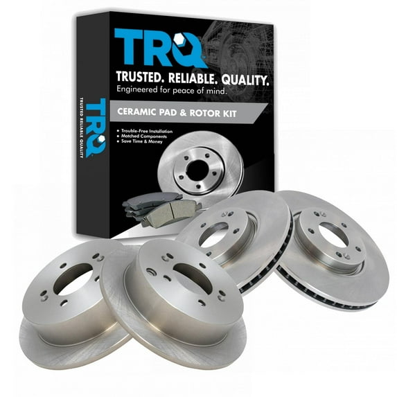 TRQ Front and Rear Brake Rotors Set Fits Select 2010-2015 Hyundai Tucson 2011-2016 Kia Sportage