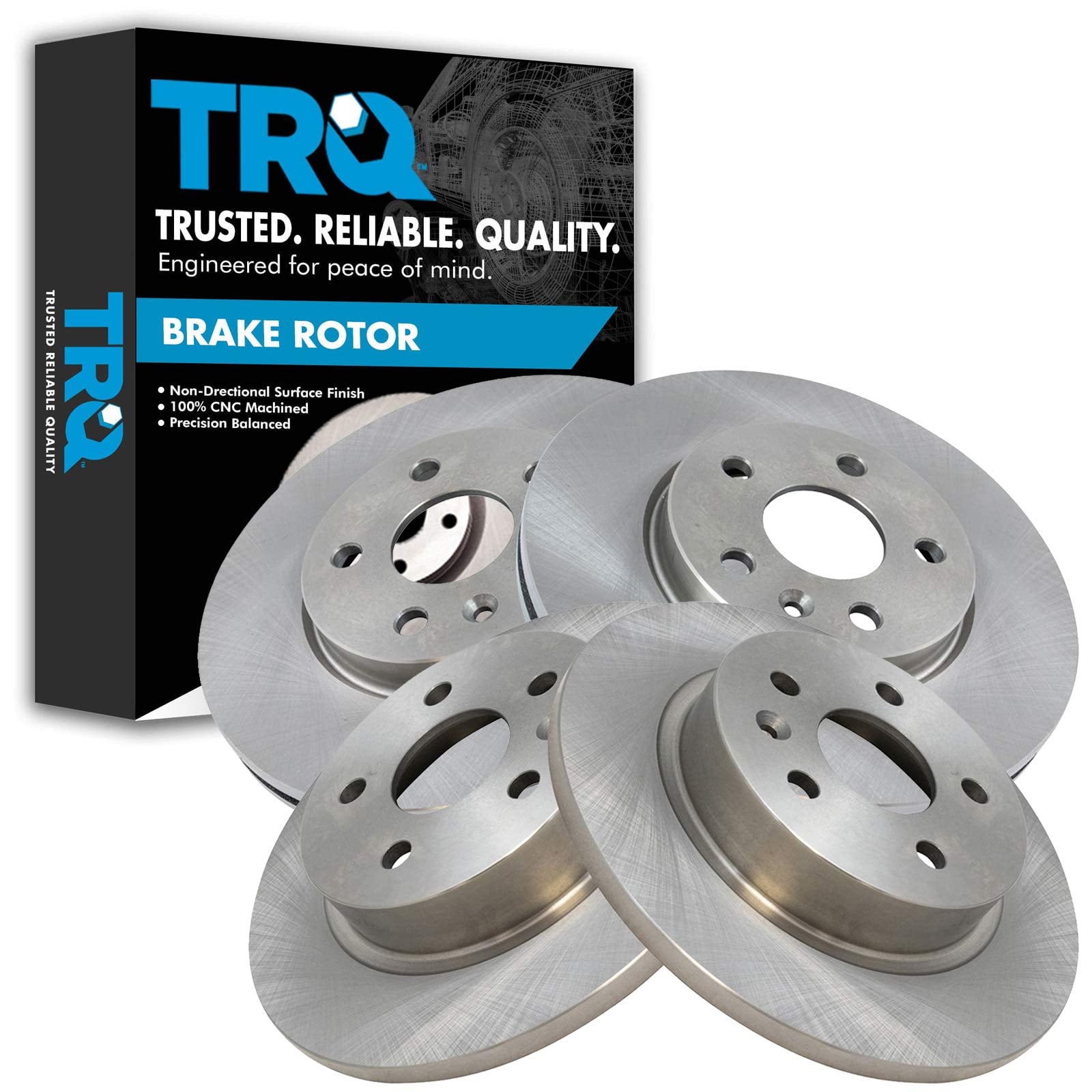 TRQ Front and Rear Brake Rotors Set Fits Select 2011-2015 Chevrolet Cruze 2016 Cruze Limited 2013-2019 Sonic