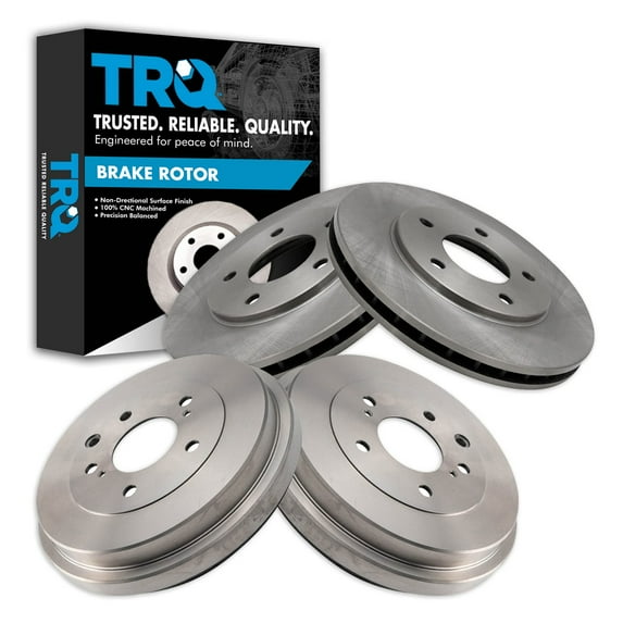 TRQ Front and Rear Brake Rotors Set Fits Select 2013-2019 Nissan Sentra