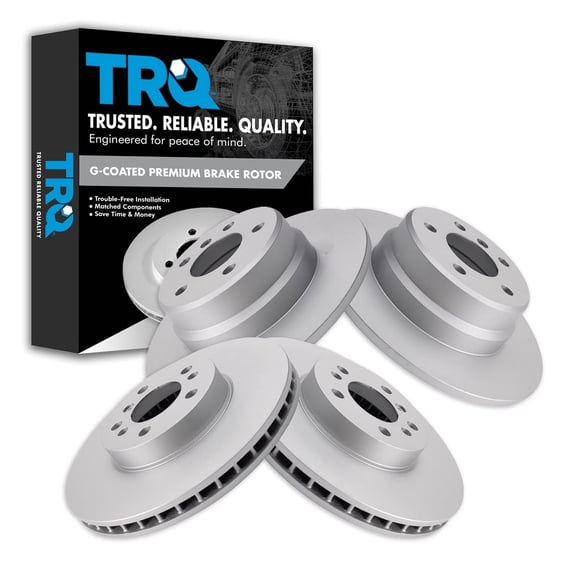 TRQ Front and Rear Brake Rotors Set Premium G-Coated Fits Select 2000-2006 BMW X5
