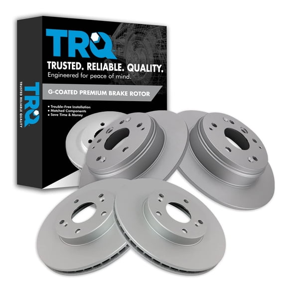 TRQ Front and Rear Brake Rotors Set Premium G-Coated Fits Select 2003-2011 Honda Element