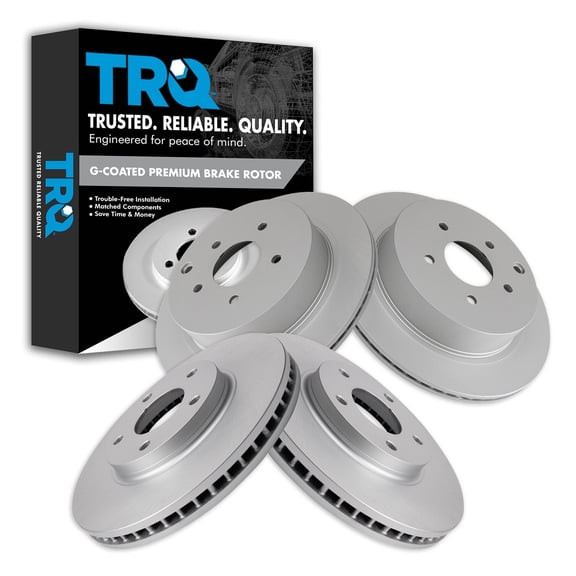 TRQ Front and Rear Brake Rotors Set Premium G-Coated Fits Select 2004-2017 Nissan Quest