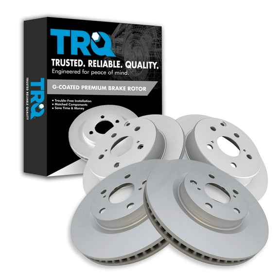 TRQ Front and Rear Brake Rotors Set Premium G-Coated Fits Select 2006-2018 Toyota RAV4