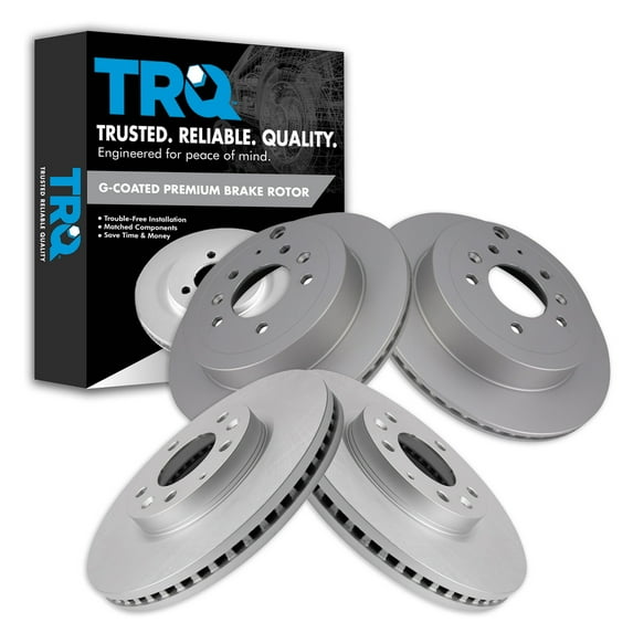 TRQ Front and Rear Brake Rotors Set Premium G-Coated Fits Select 2007-2012 Mazda CX-7