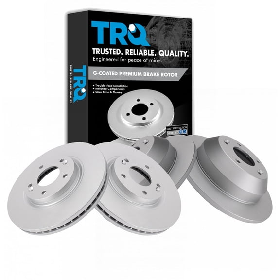 TRQ Front and Rear Brake Rotors Set Premium G-Coated Fits Select 2010-2012 Hyundai Santa Fe 2011-2013 Kia Sorento