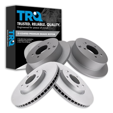 TRQ Front and Rear Brake Rotors Set Premium G-Coated Fits Select 2010-2015 Hyundai Tucson 2011-2016 Kia Sportage