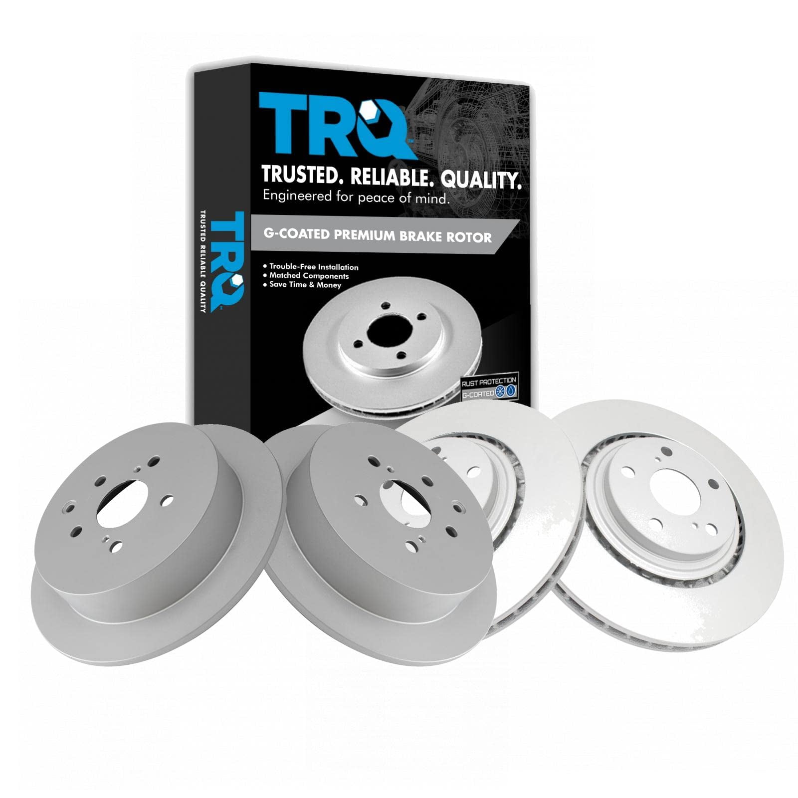 Lexus Rx 350 Rear Brake Rotor Replacement TRQ Front and Rear Brake Rotors Set Premium G-Coated Fits Select 2010 ...