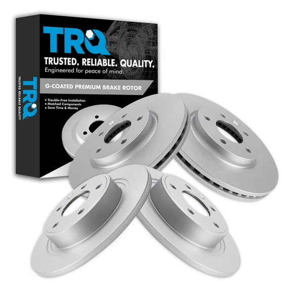 TRQ Front and Rear Brake Rotors Set Premium G-Coated Fits Select 2012-2017 Buick Verano 2014-2015 Chevrolet Cruze 2011-2015 Volt