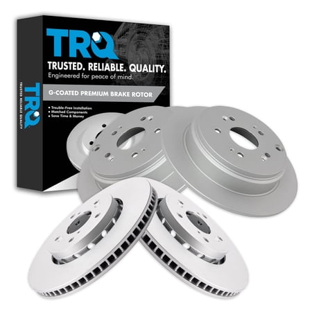 TRQ Front and Rear Brake Rotors Set Premium G-Coated Fits Select 2013-2018 Acura RDX