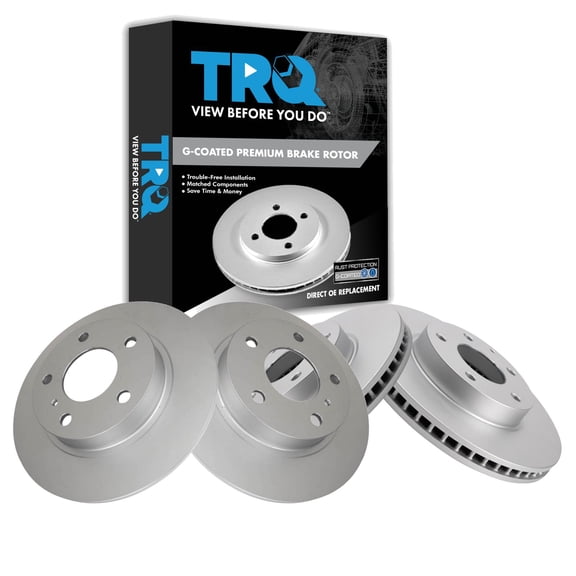 TRQ Front and Rear Brake Rotors Set Premium G-Coated Fits Select 2014-2018 Mazda 3 2019-2021 CX-3